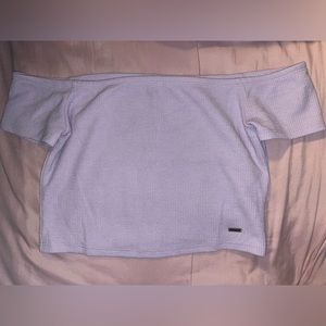 Off the Shoulder Crop Top - Lavender